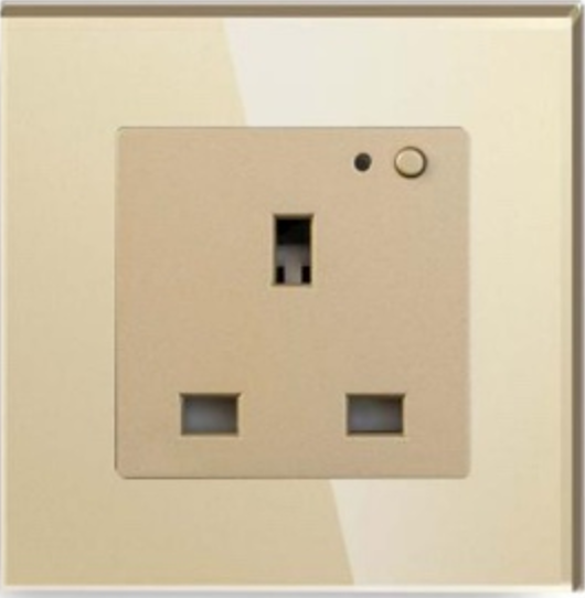 Tuya Zigbee 13A Smart UK Socket with Power Metering, Glass Panel, Fire-Proof PC, Alexa & Google Home, App Control, Energy Monitor, AC 100-240V